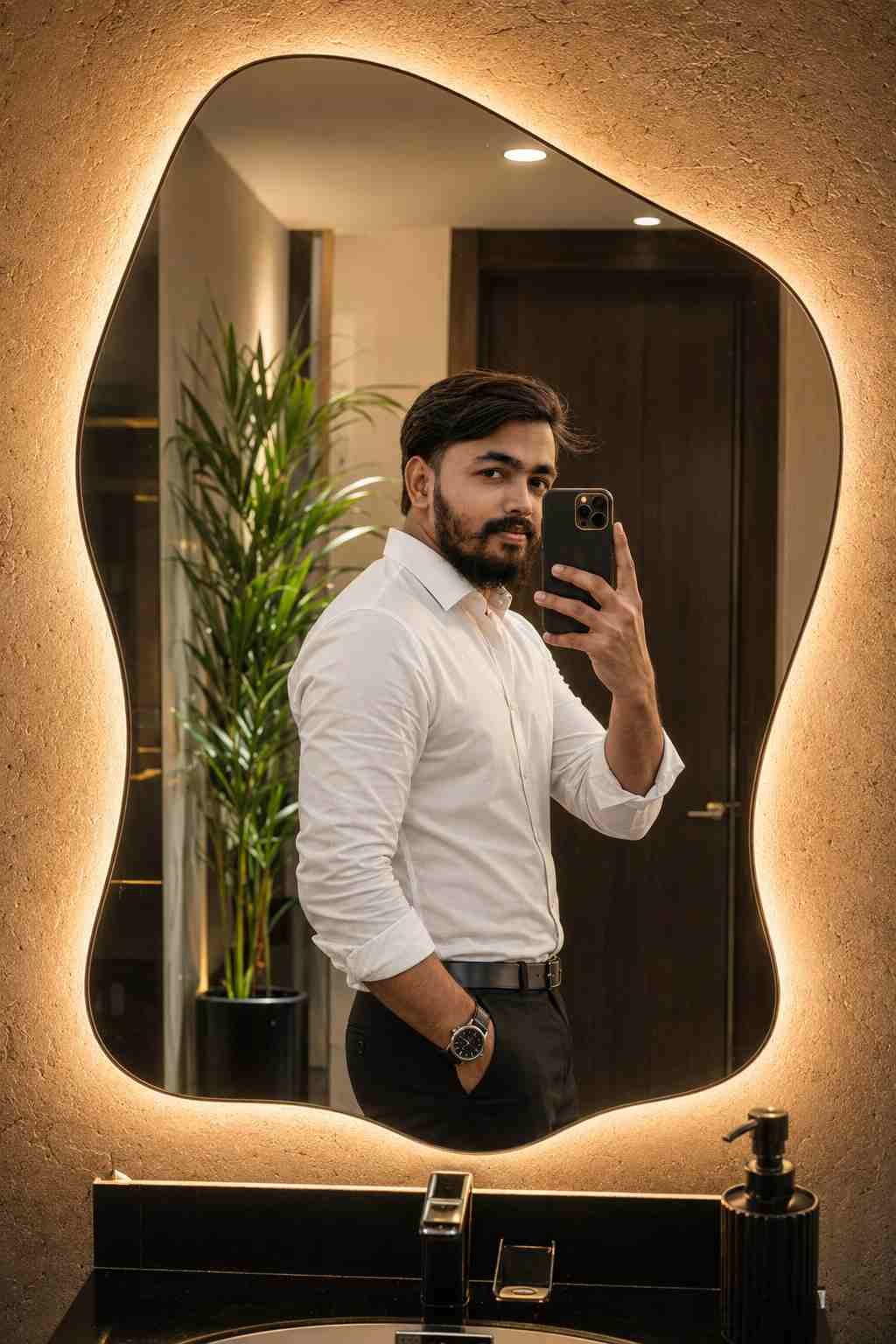 Mirror Selfie AI Prompt for Realistic DSLR Portraits